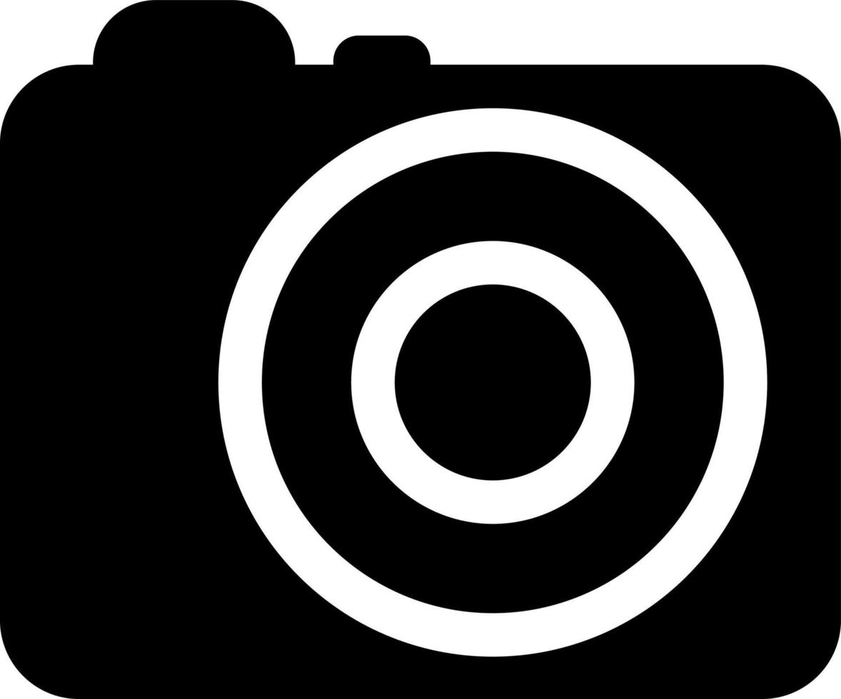 Black camera, illustration, vector on a white background