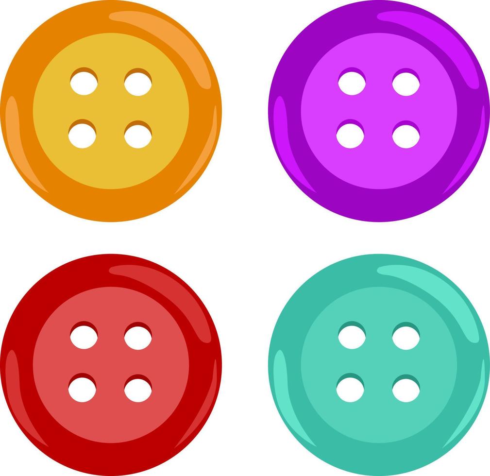 Cute buttons, illustration, vector on white background