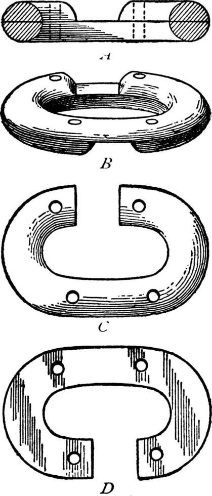 Repair Link of Chain, vintage illustration. vector