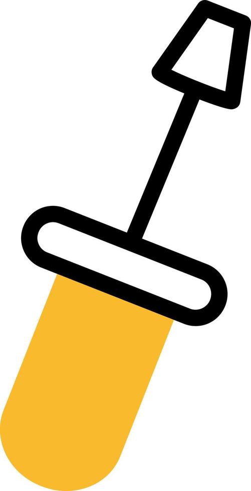 Construction screw driver, illustration, vector on a white background.