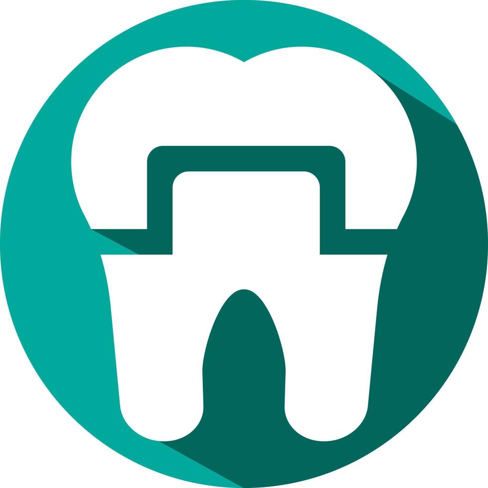 Tooth crown, illustration, vector on a white background.