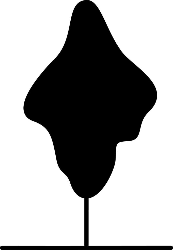 Árbol negrita negro minimalista, ilustración, vector sobre fondo blanco.