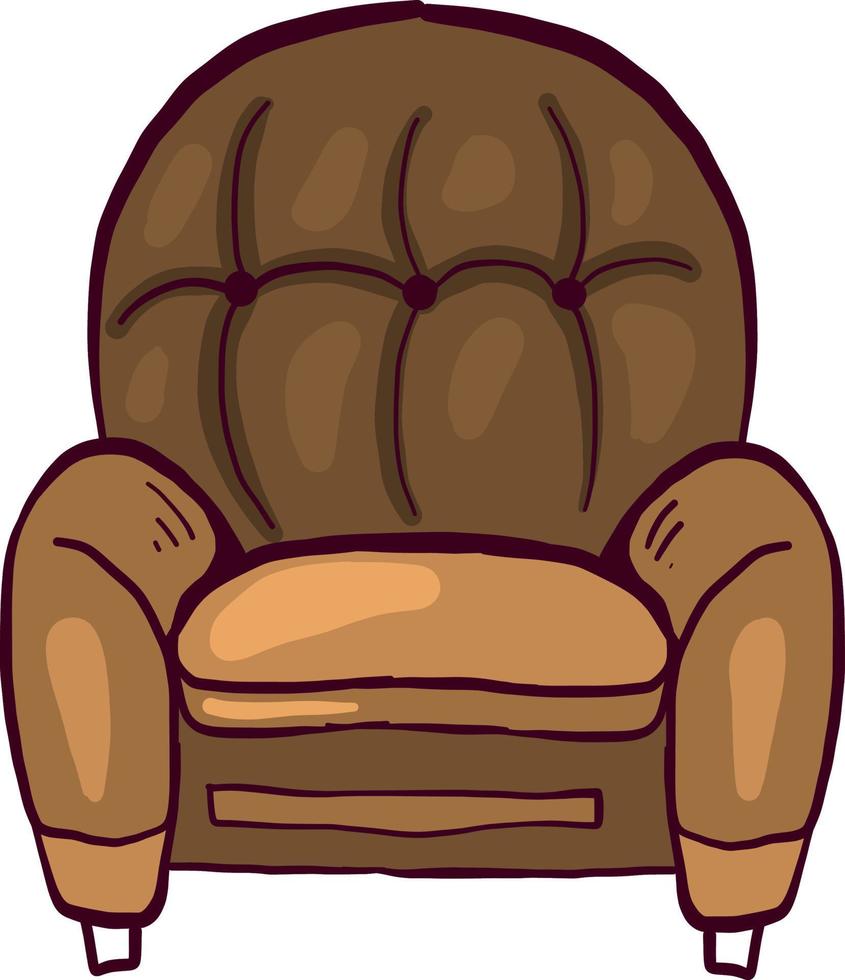 Brown armchair,illustration,vector on white background vector