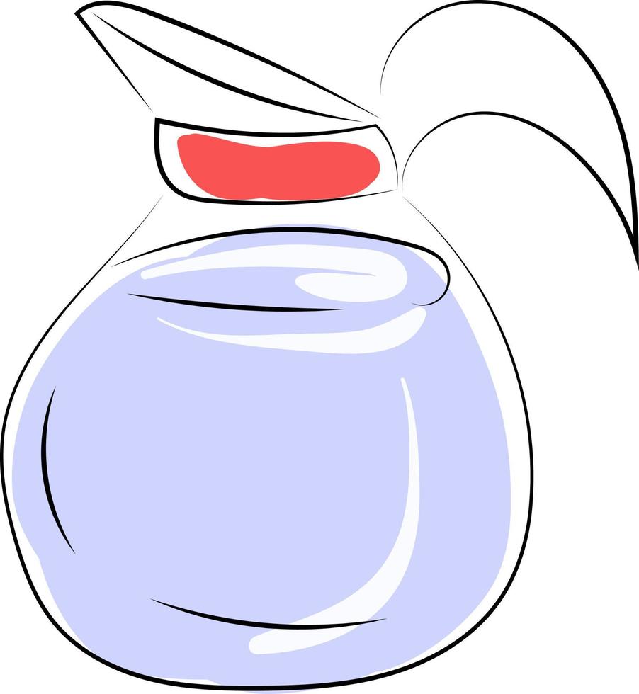 Water pot, illustration, vector on white background.