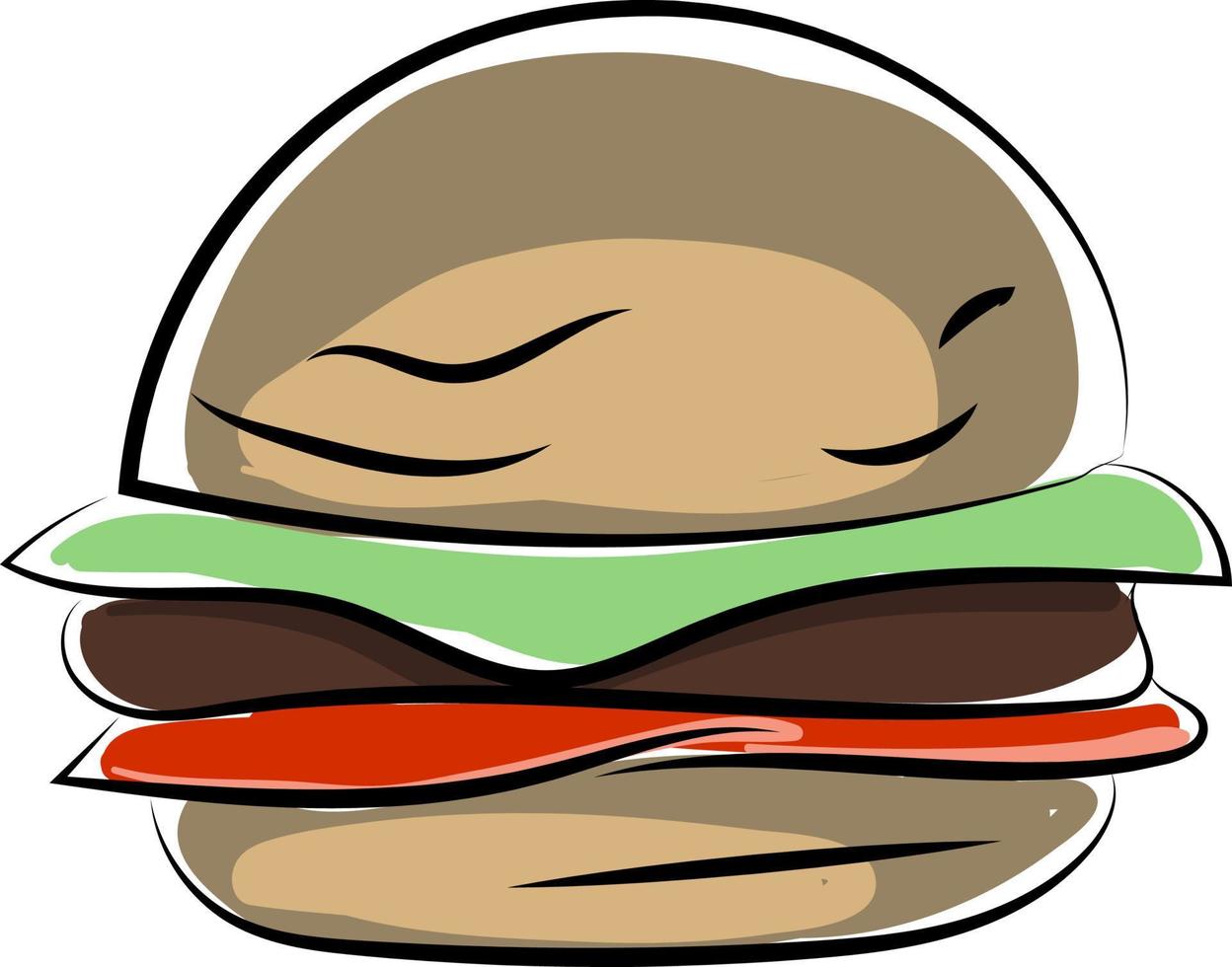 Old burger, illustration, vector on white background.