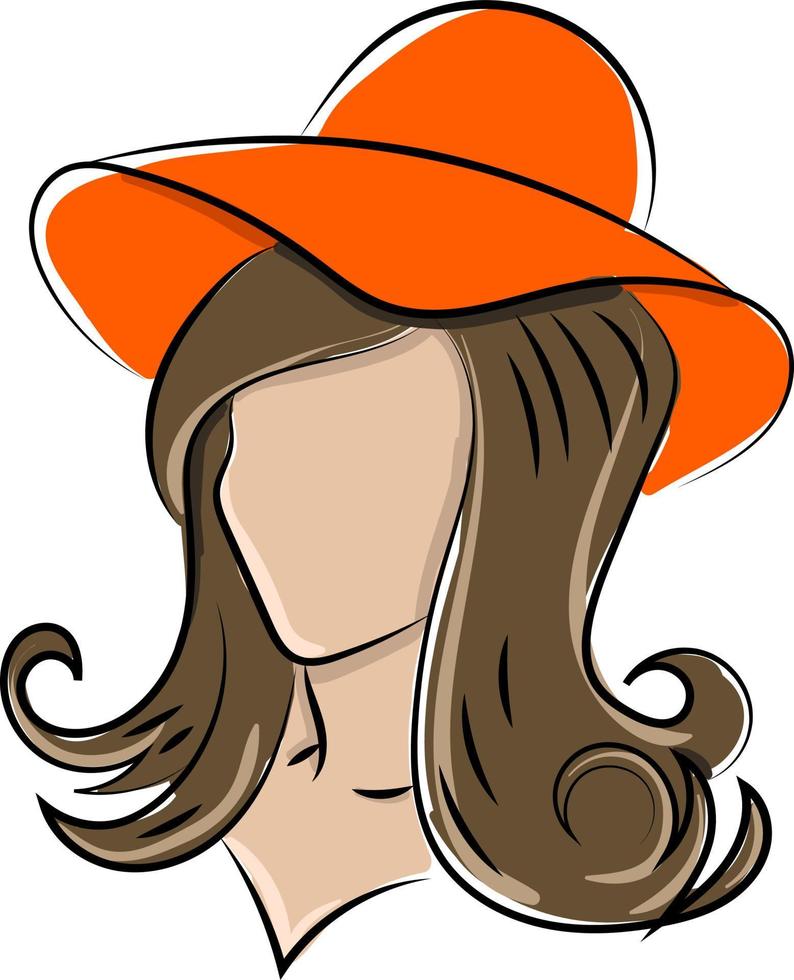 chica con sombrero rojo, ilustración, vector sobre fondo blanco.