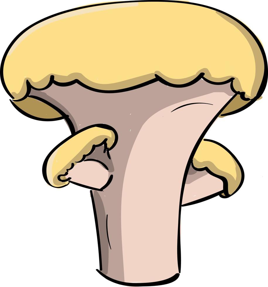 Yellow mushroom, illustration, vector on white background.