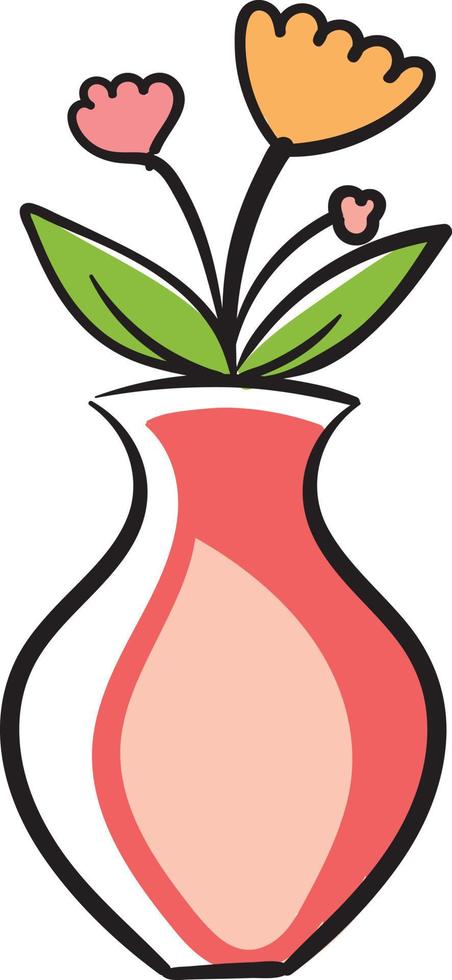 Flowers in pot ,illustration,vector on white background vector