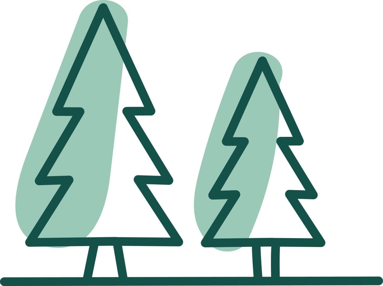 Winter trees, illustration, vector on a white background.