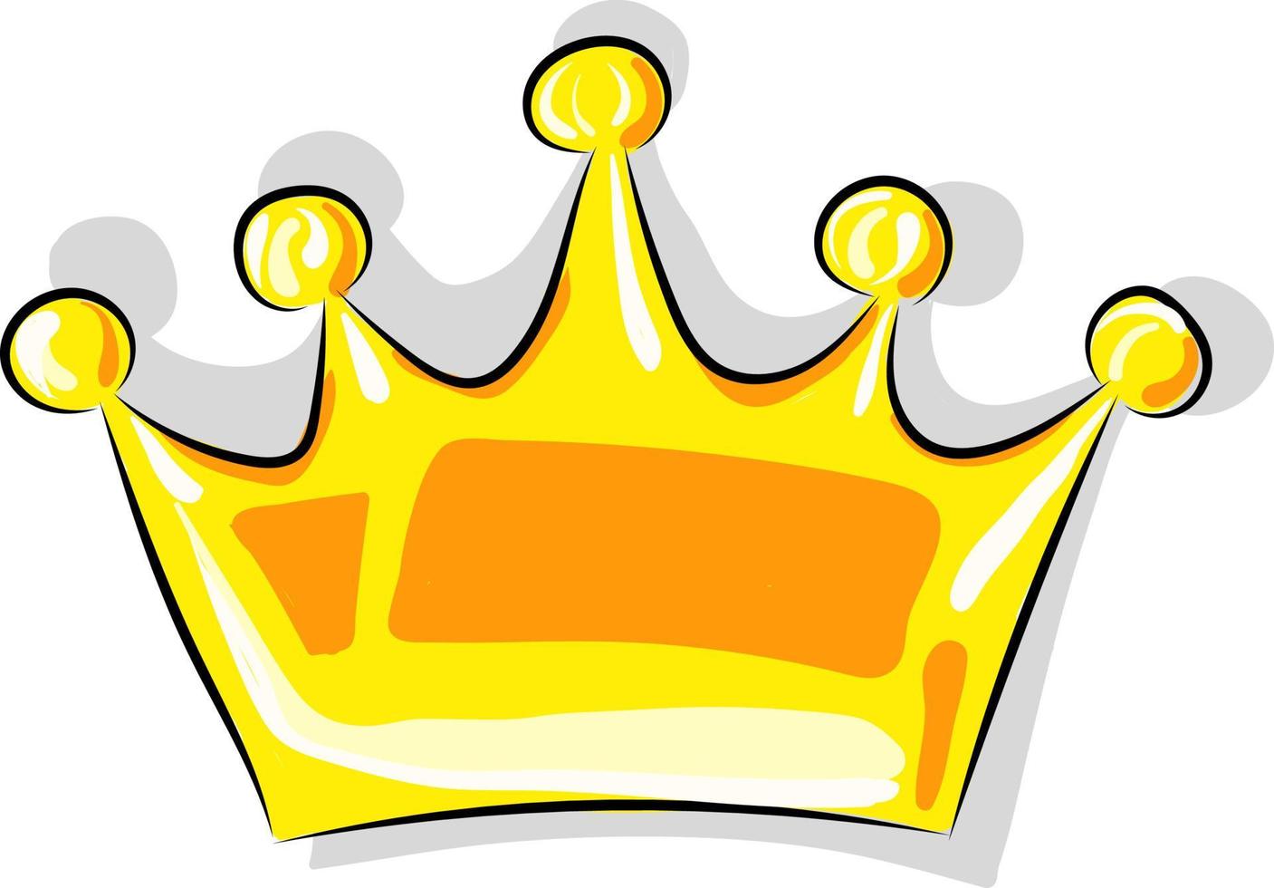 Golden crown, illustration, vector on white background.
