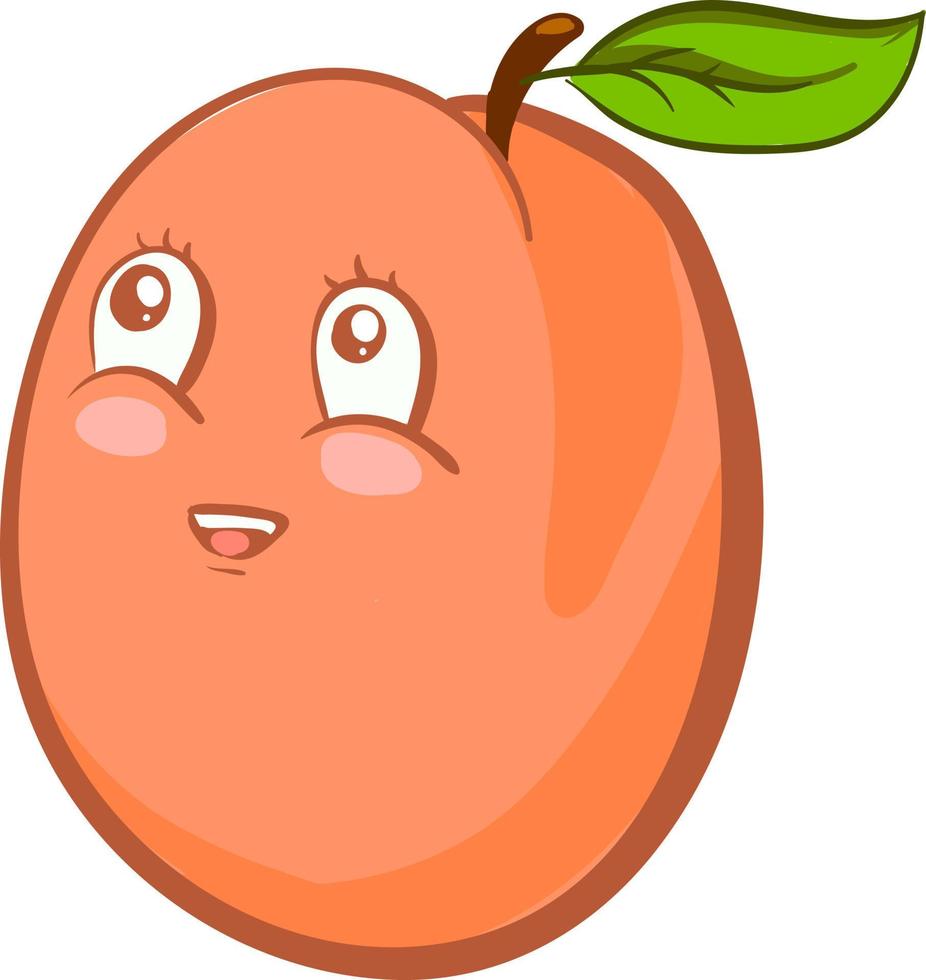 Happy apricot, illustration, vector on white background