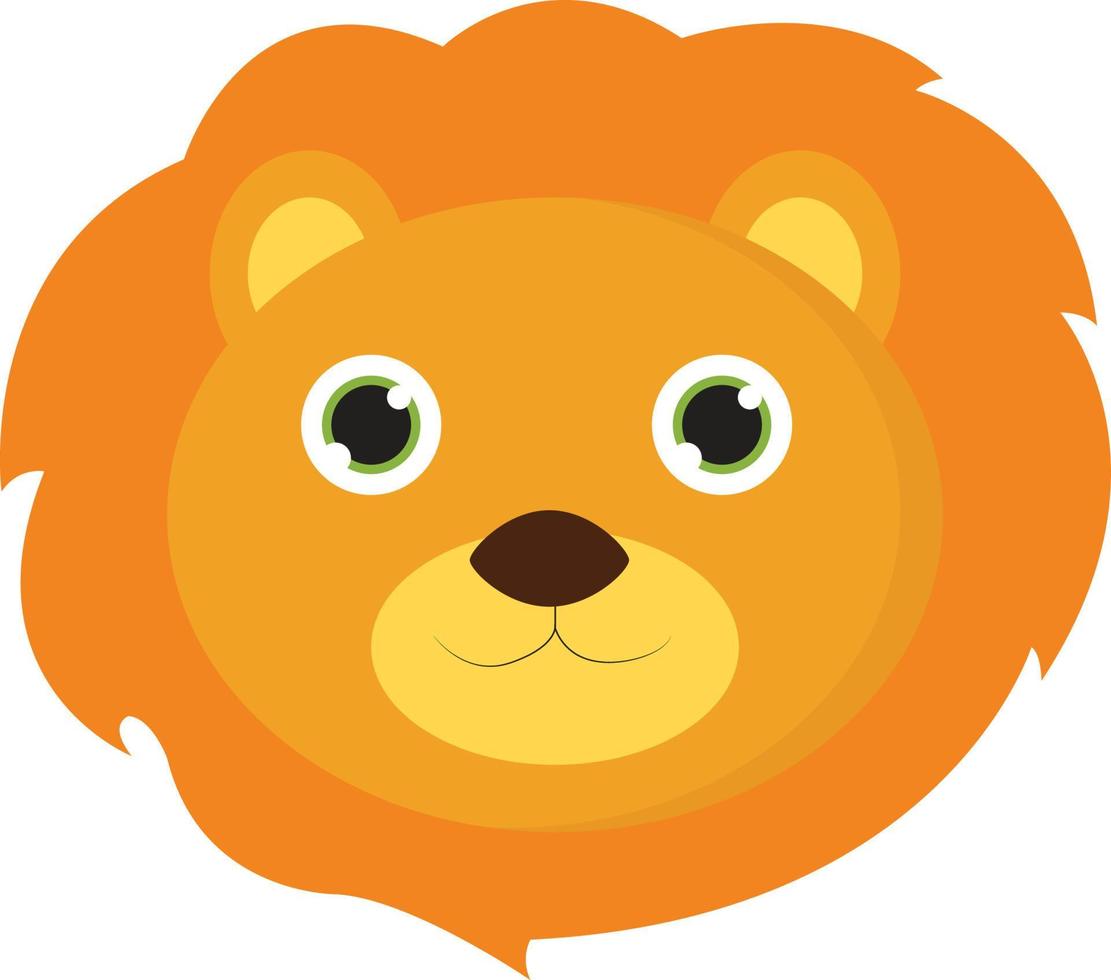Cute lion, illustration, vector on white background.