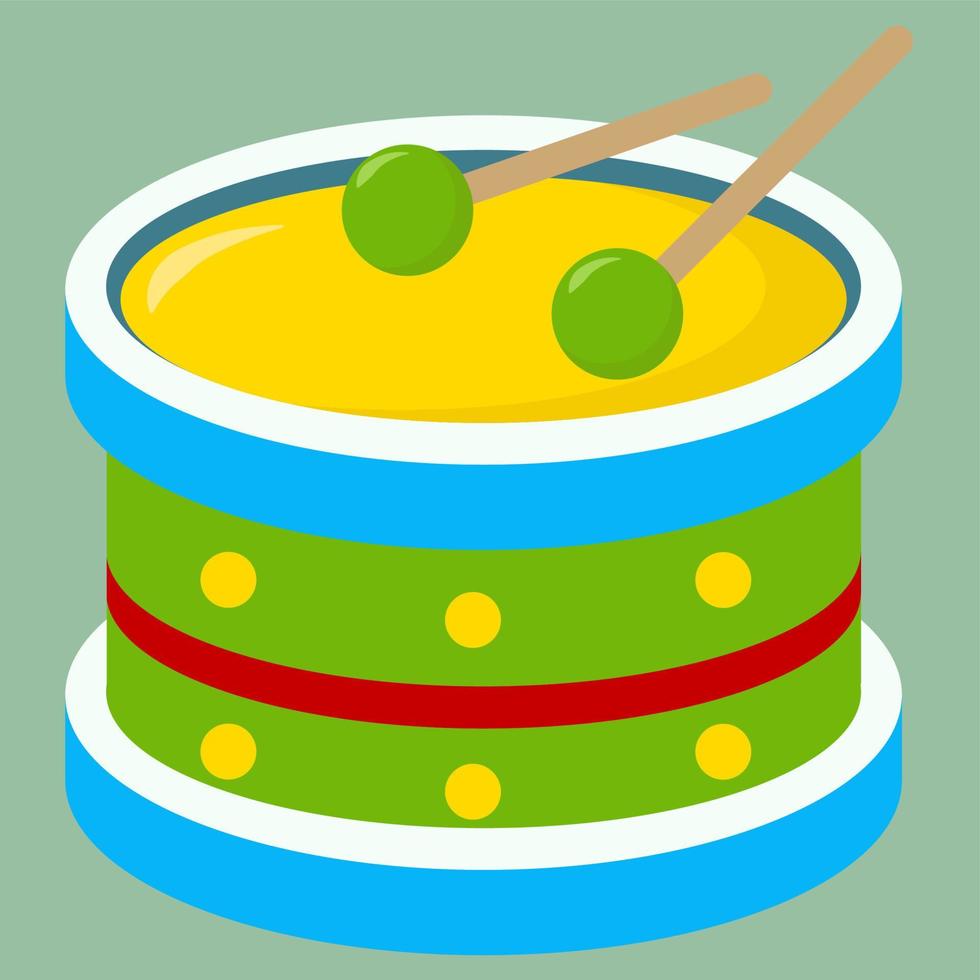 Drums, illustration, vector on white background.