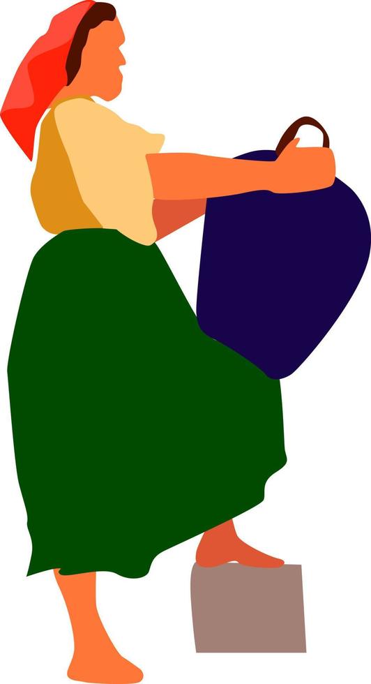 Laborer, illustration, vector on white background.