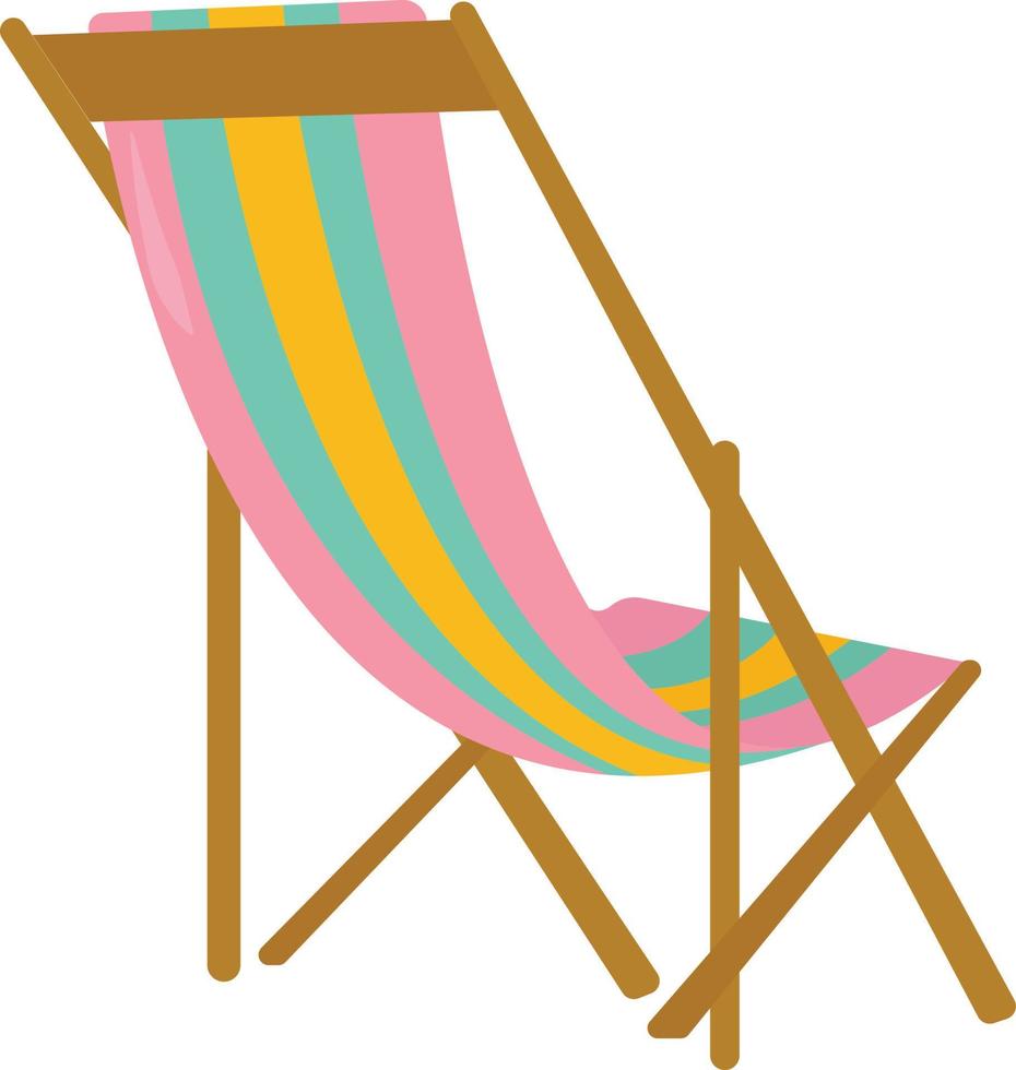 Beach chair, illustration, vector on white background.