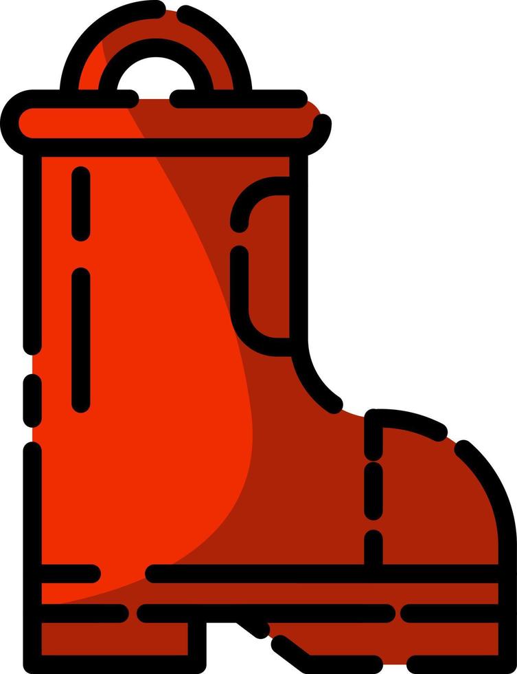 Firefighter boots, illustration, vector on a white background.