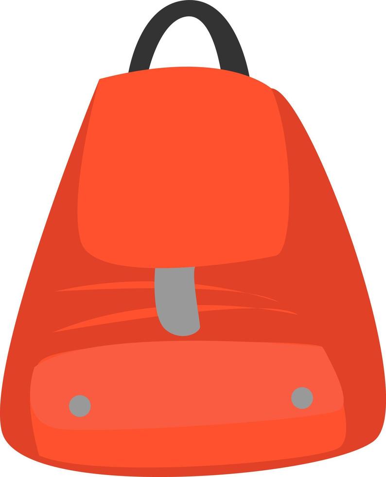 Orange backpack, illustration, vector on white background.