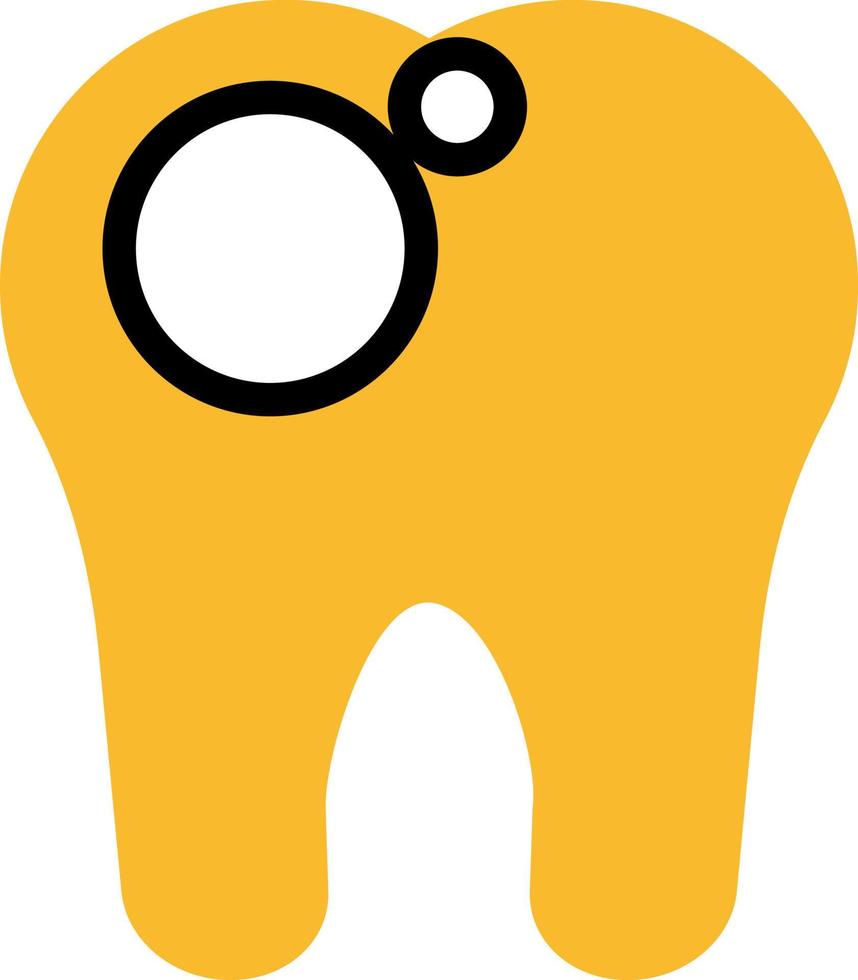 Tooth caries, illustration, vector on a white background.