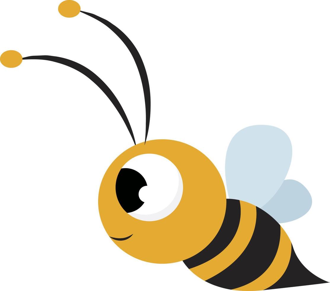 Cute bee, ilustración, vector sobre fondo blanco.