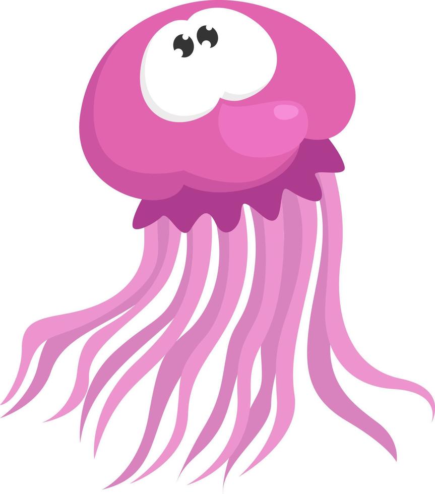 Pink jellyfish ,illustration,vector on white background vector