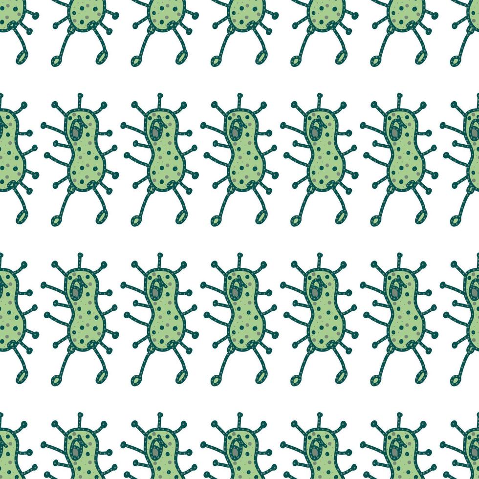 Green sad corona virus, illustration, vector on white background