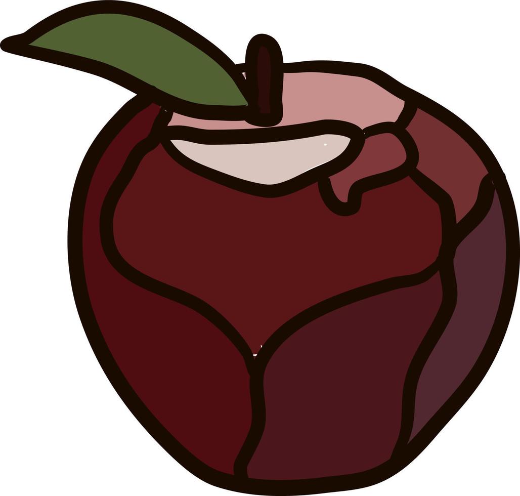 Apple dibujo arte, ilustración, vector sobre fondo blanco.