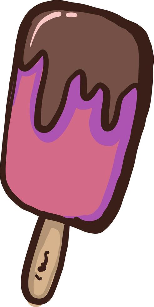 Chocolate ice cream, illustration, vector on white background