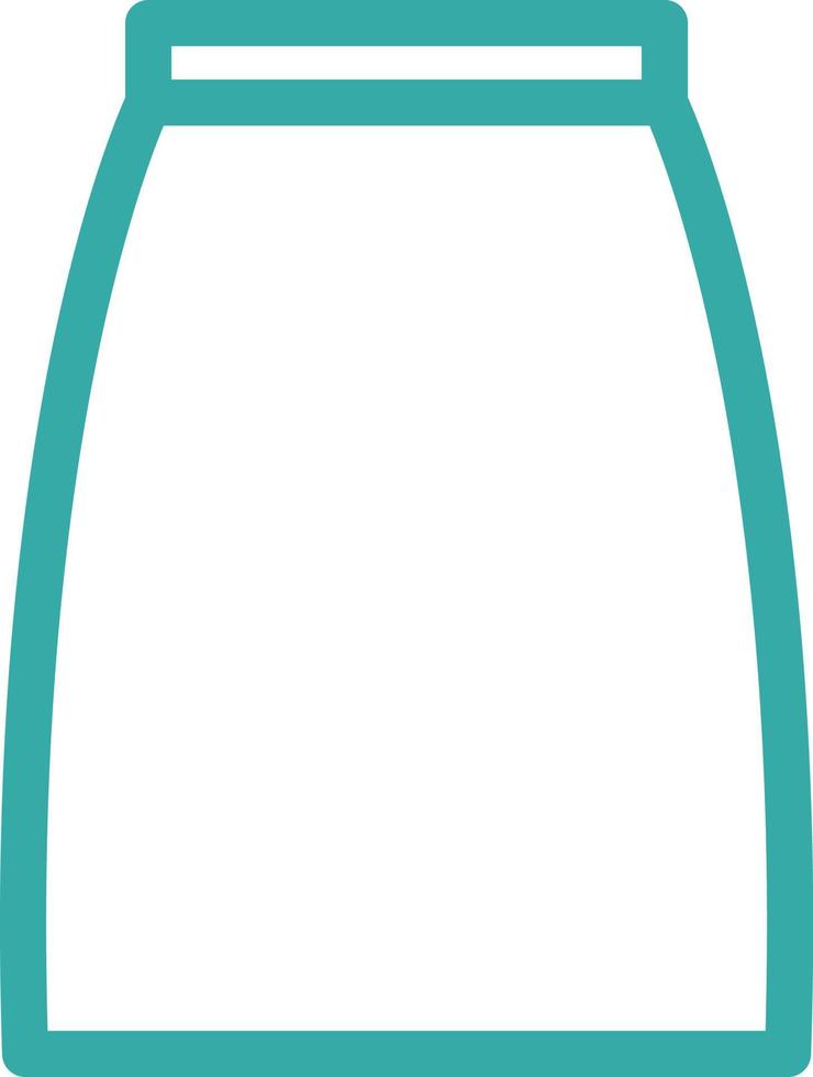 Longer white skirt, illustration, vector on a white background.