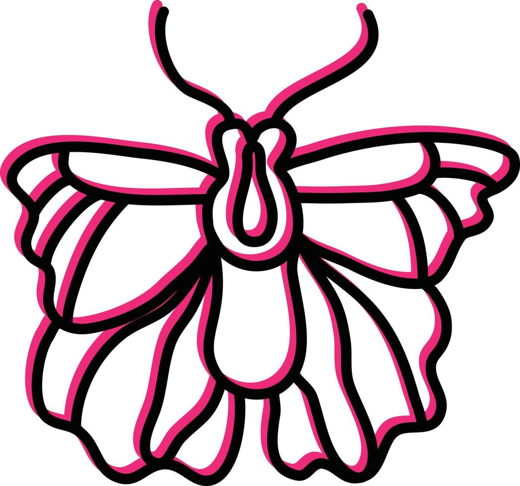 Pink moth, illustration, vector on a white background