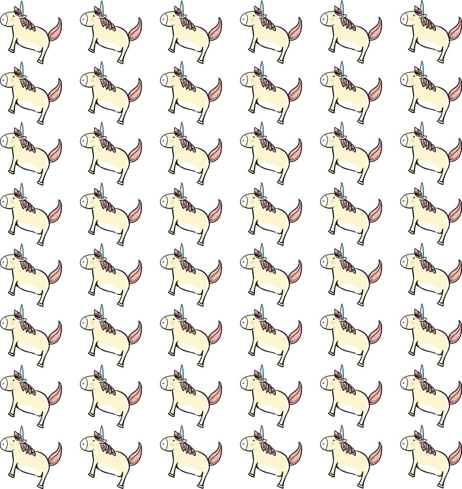 Unicorn wallpaper, illustration, vector on white background.