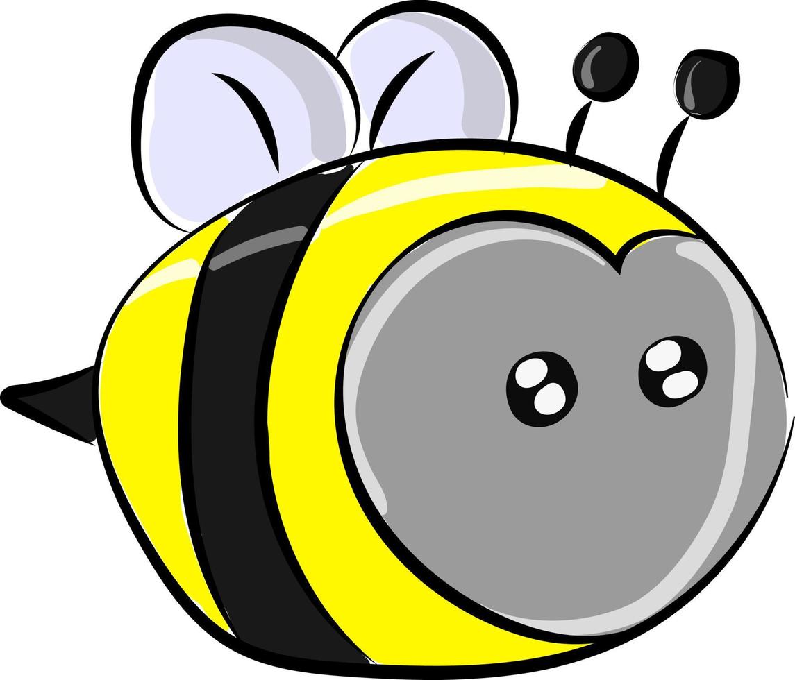 Fat bee, illustration, vector on white background.