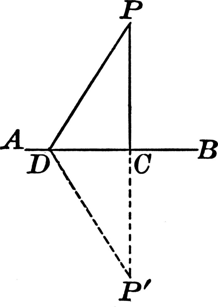 Right Triangle, vintage illustration. vector