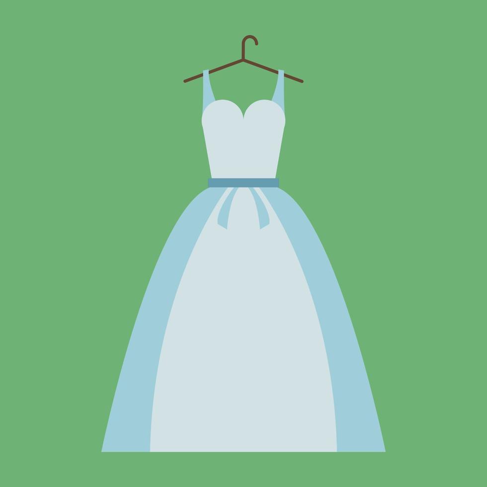 White dress, illustration, vector on white background.