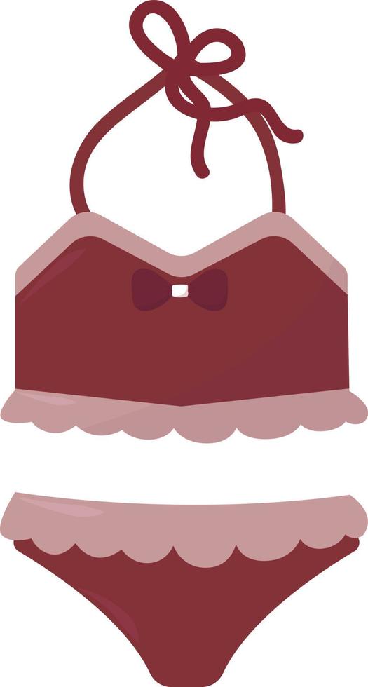 Red swimsuit , illustration, vector on white background