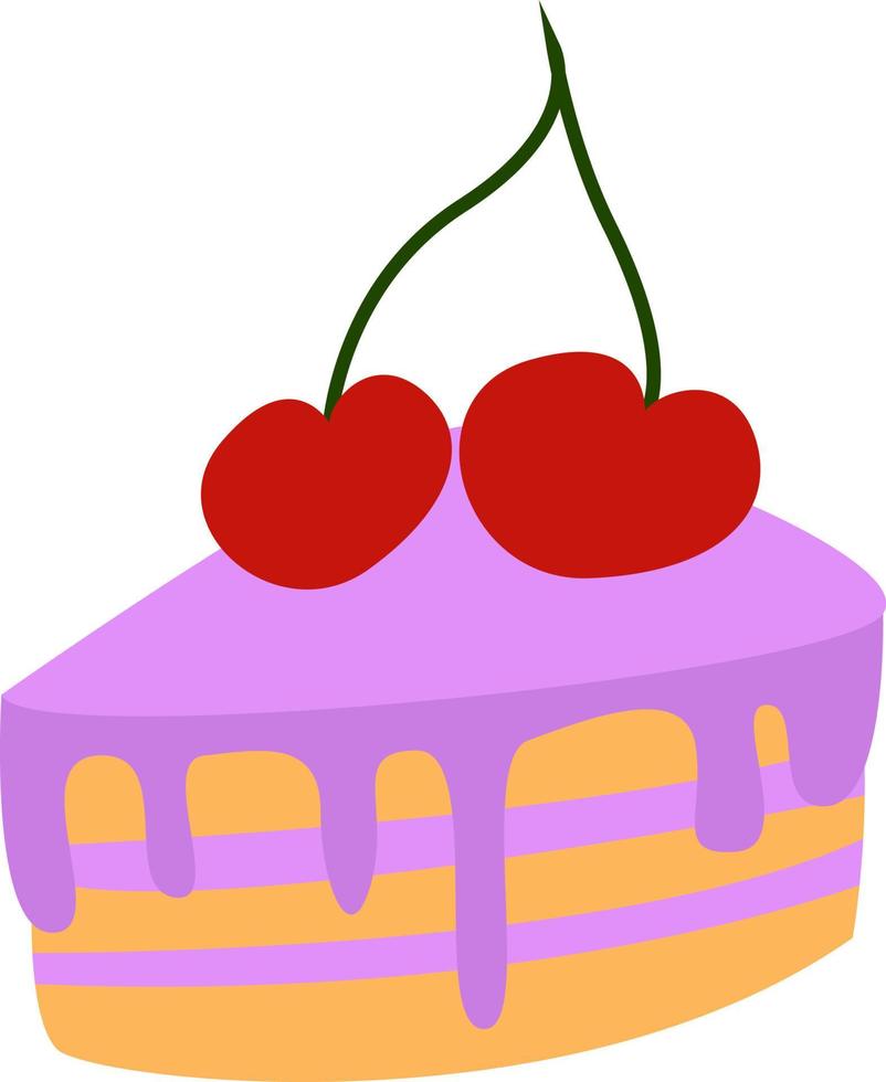 Fruit cake, illustration, vector on white background.