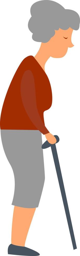 Pensioner, illustration, vector on white background.