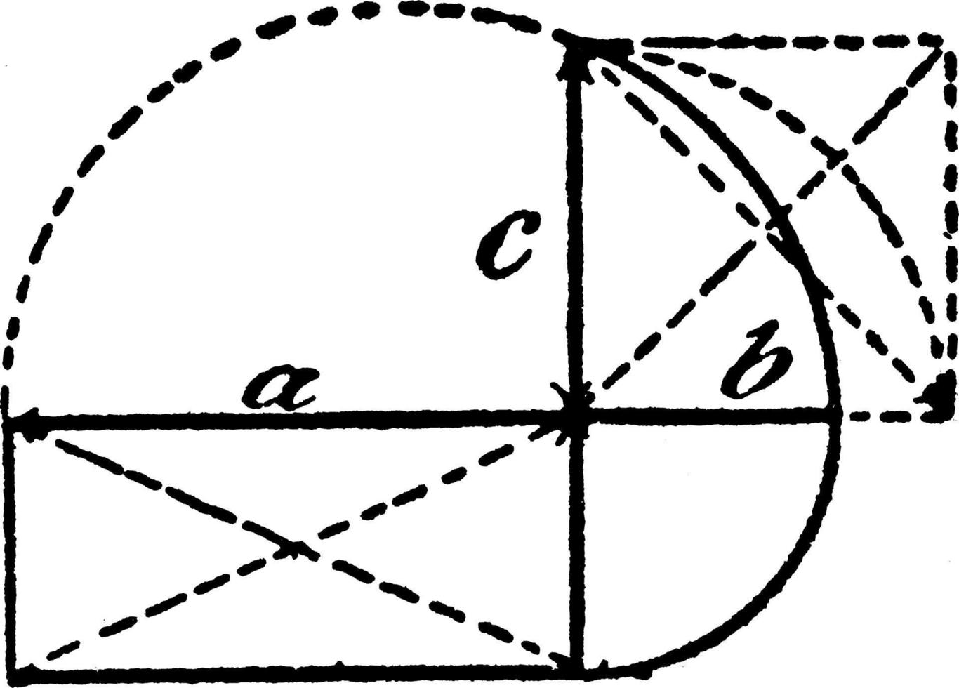 Model Of Geometric Proportions, vintage illustration. vector