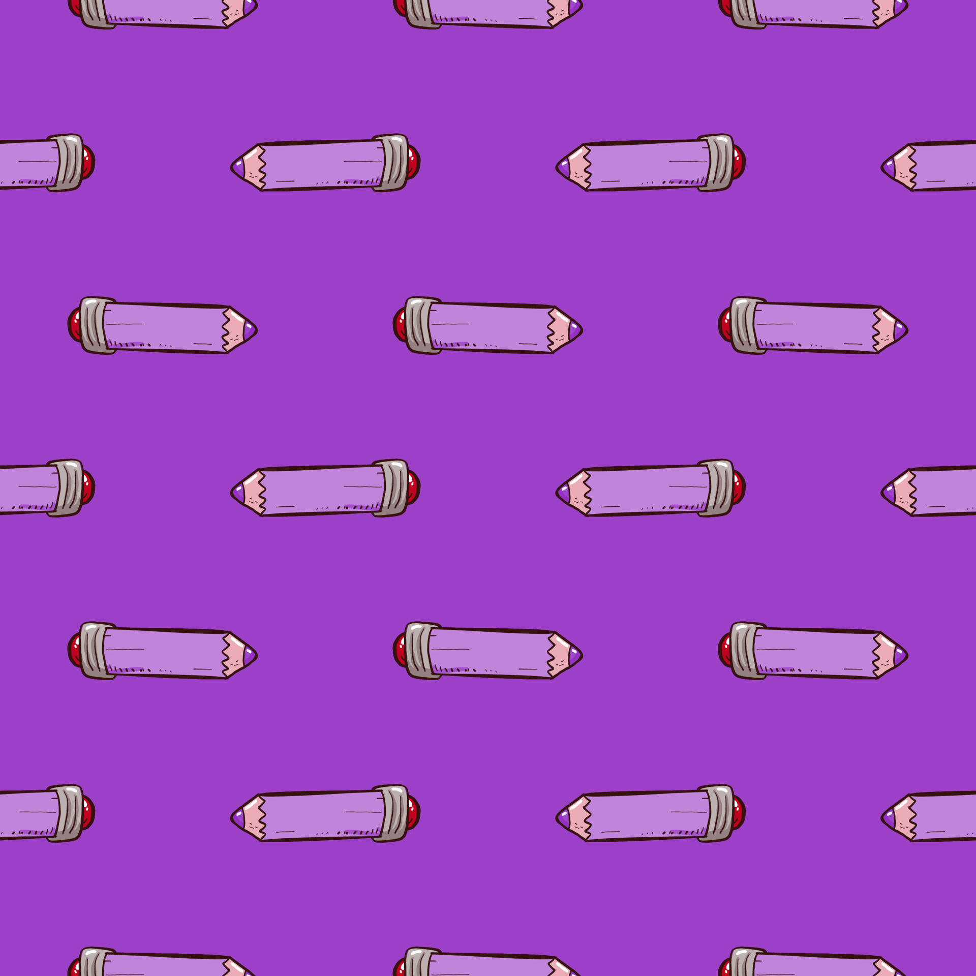 Purple pencil , seamless pattern on a purple background. 13611795