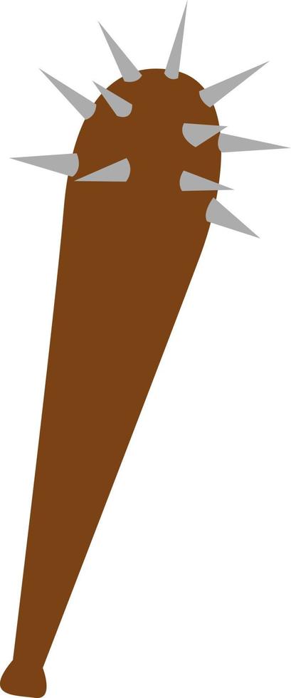 Wooden mace, illustration, vector on white background.