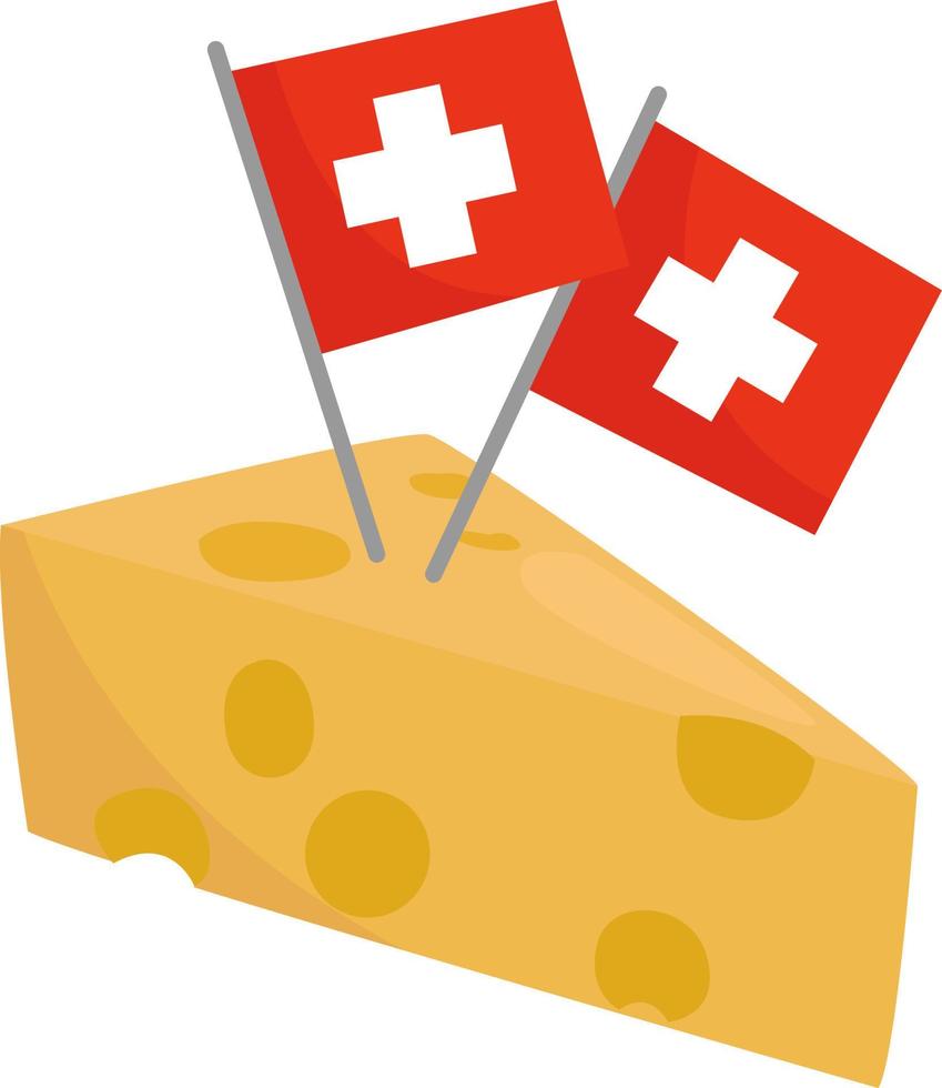 Swiss cheese , illustration, vector on white background