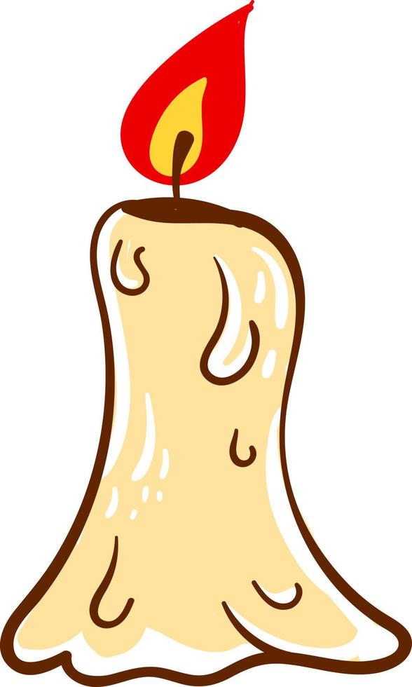 Melting candle, illustration, vector on white background