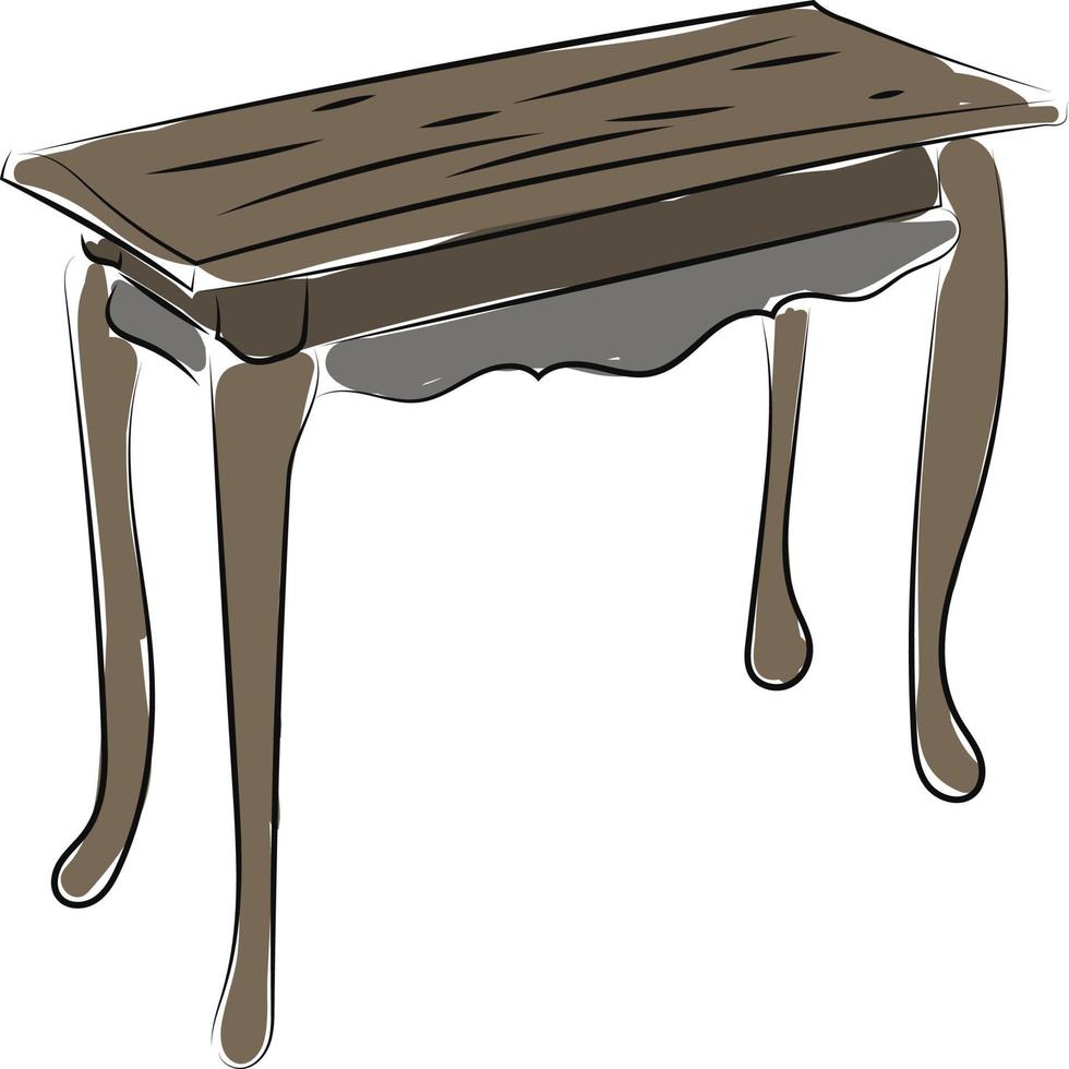 dibujo de mesa de madera, ilustración, vector sobre fondo blanco