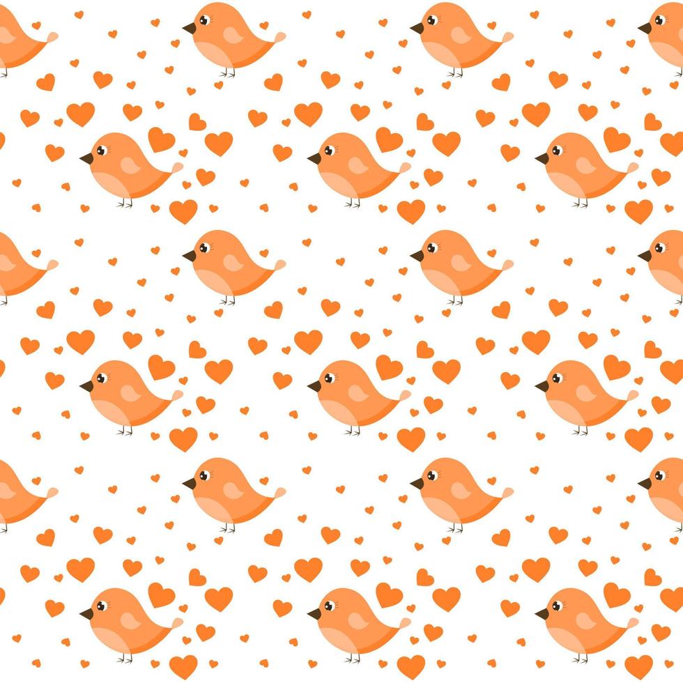 Bird pattern, illustration, vector on white background.