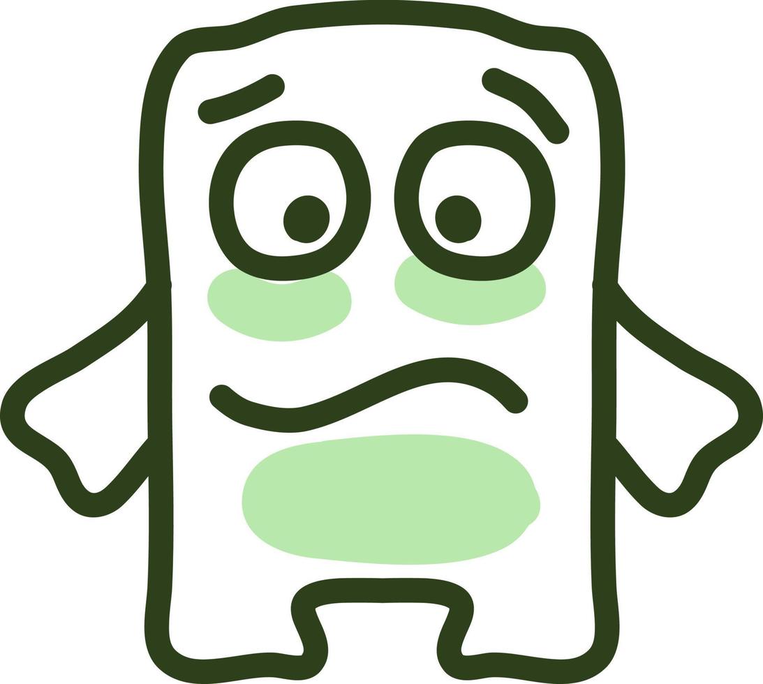 Worried monster, illustration, vector on a white background.