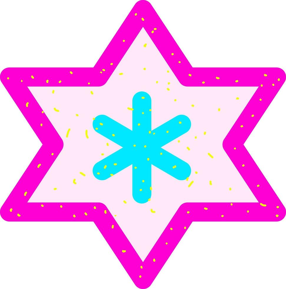 Purple snowflake, illustration, vector on white background.
