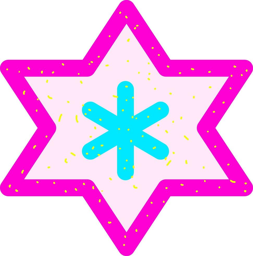 Purple snowflake, illustration, vector on white background.