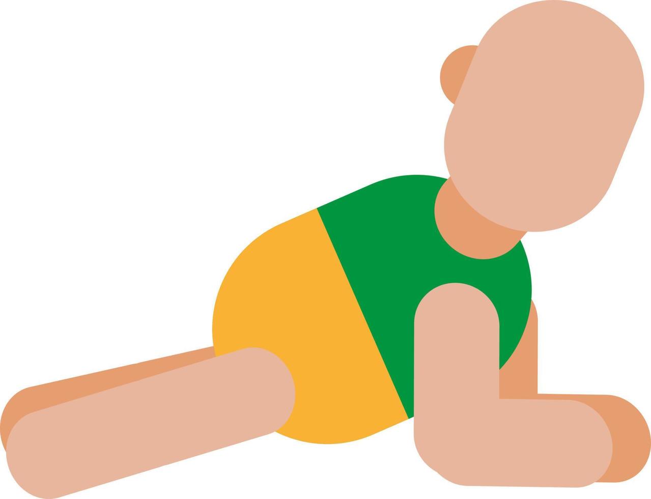 Gymnastics training, illustration, vector on a white background.