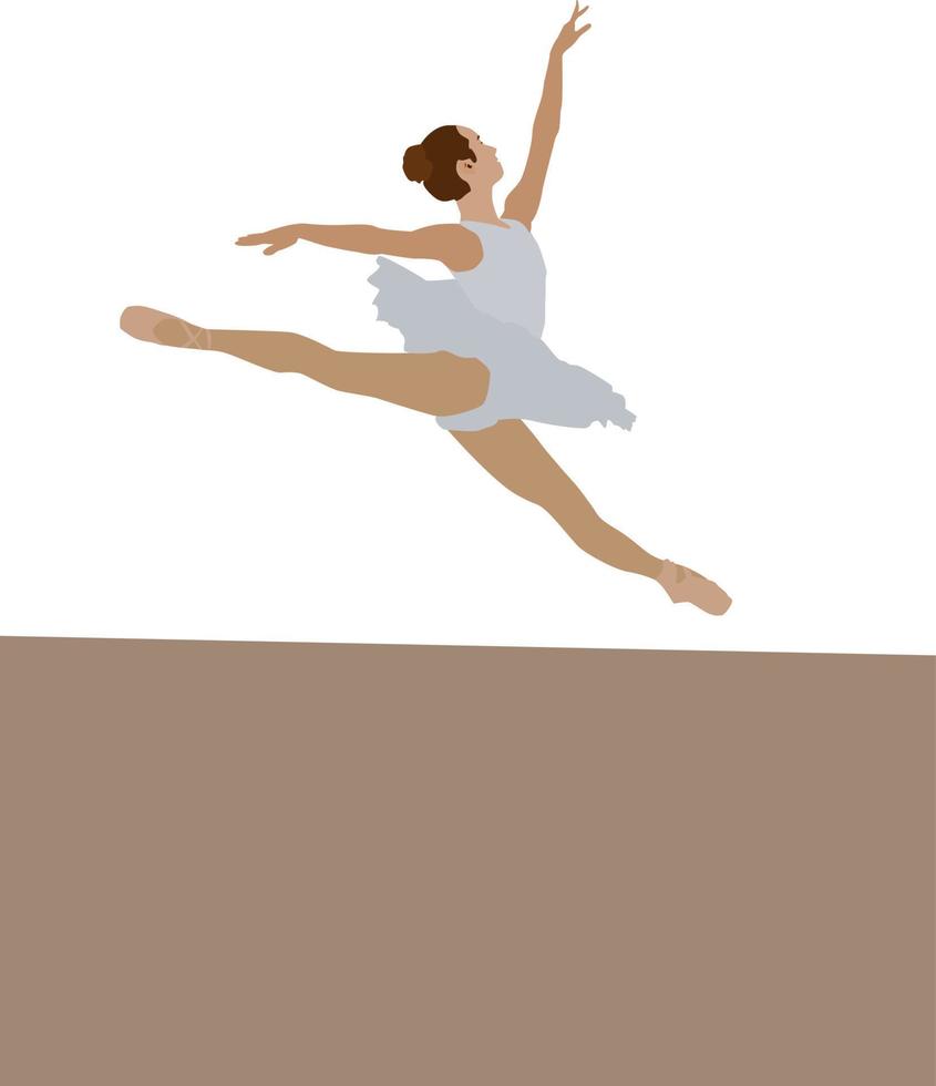 Girl dancing ballet, illustration, vector on white background.