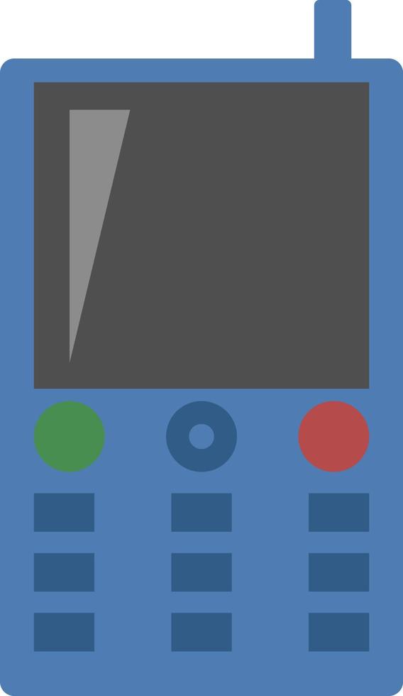 Blue mobile phone, illustration, vector on white background.