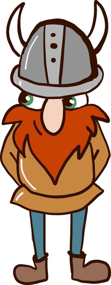 Cute Viking, illustration, vector on white background